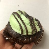 Mint Chocolate Chip Brownie Cupcake at Erin McKenna's Bakery in Los Angeles