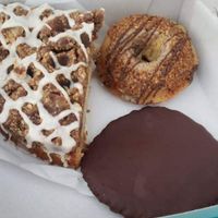 Coffee cake, coffee crunch donut, thin mint at Erin McKenna's Bakery in Los Angeles