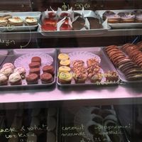 dessert case at Erin McKenna's Bakery in Los Angeles