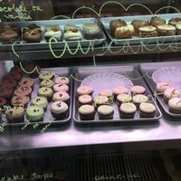 dessert case at Erin McKenna's Bakery in Los Angeles