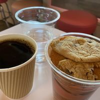 a cupcake but its a cup cake  at Erin McKenna's Bakery in Los Angeles