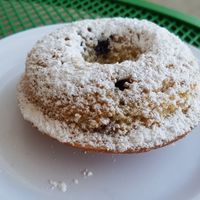 Donut with blueberries at Erin McKenna's Bakery in Los Angeles