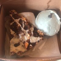 Cinnamon crumb cake & chocolate cupcake w/ mint frosting at Erin McKenna's Bakery in Los Angeles
