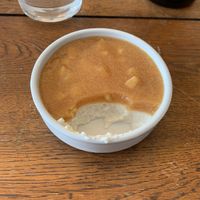 Panna cota with peach  at Le Jardin in Biarritz