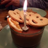 chocolate cream with shortbread cakes with orange blossom at Le Jardin in Biarritz