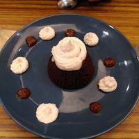 Chocolate fondant at Le Jardin in Biarritz