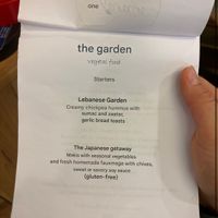 April 2025 menu, we got the Lebanese Garden and it was delicious  at Le Jardin in Biarritz