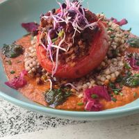 Plat du jour : tomates farcies, pst, risotto de sarrasin at Le Jardin in Biarritz
