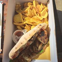 "Veggy" + French Fries at Pineta Pizza Club in Barcola