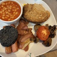Vegan breakfast - sorry about the non vegan butter hiding behind the toast that I did not see   at The Park Café - Hazlehead Park in Aberdeen