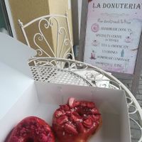 outside sitting and take-away donut at La Donuteria in Liptovsky Mikulas
