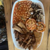 Vegan English with added sausages.  at The Butterfly Cabinet in Newcastle Upon Tyne