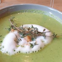 Erbsensuppe vegan at Krüsch in Wangerooge