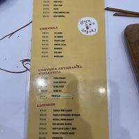 Drink menu  at Taqueria De La Union in Merida