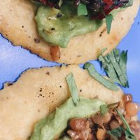 Mushroom taco and corn taco   at Taqueria De La Union in Merida