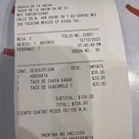   at Taqueria De La Union in Merida