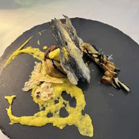 Something like Caponata wrapped in vegetables with vegan galette  at Anima & Cuore in Galatina