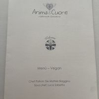 Vegan menu   at Anima & Cuore in Galatina