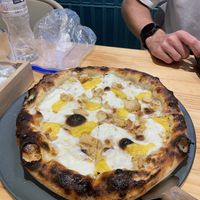 Cheesy vegan pizza   at Vegano in Bangkok