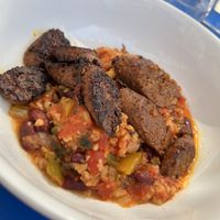 Jambalaya with Beyond Sausage  at Seva in Detroit