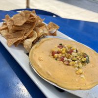 Nachos w vegan queso were great   at Seva in Detroit