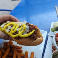 Vegan Coney dog at Seva in Detroit