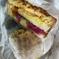 Grilled Chick’n Sandwich (absolutely delicious!!)  at Veggie Grill by Next Level in Beaverton