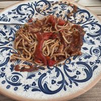 Arrabbiata with vegan chicken   at Bresca - San Antonio in Ibiza