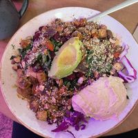 Buddha bowl + tofu + hummus   at Life Alive Organic Cafe in Cambridge