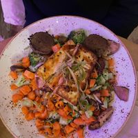 Teriyaki tofu bowl + falafel   at Life Alive Organic Cafe in Cambridge