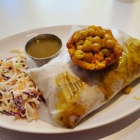 Chicpea roti (vegan) at Coral's Caribbean Cuisine in Wiarton