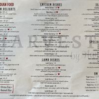 Menu page 1, October 2023. Green leaf = vegan  at Harvest by Nandi in Kamloops