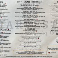 Menu page 2, October 2023. Green leaf = vegan  at Harvest by Nandi in Kamloops