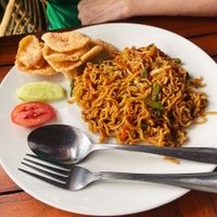 Mi Goreng (didn’t trust the crackers after the fried egg incident so just left them)  at Cookies Coffee Shop and Foods in Lembongan