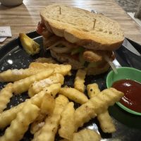Tempe burger, was ok.   at Cookies Coffee Shop and Foods in Lembongan