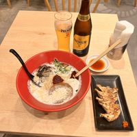 You get a big beer for about ¥580.  at Ippudo 博多 一風堂 Plant Based Studio in Tokyo