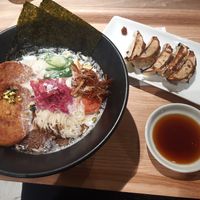 Vegan ramen and gyoza at Ippudo 博多 一風堂 Plant Based Studio in Tokyo
