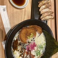 Vegan tonkostu ramen and gyoza   at Ippudo 博多 一風堂 Plant Based Studio in Tokyo