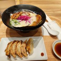 Gyoza and ramen at Ippudo 博多 一風堂 Plant Based Studio in Tokyo