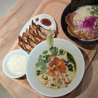 Seasonal green curry ramen (plant-based) at Ippudo 博多 一風堂 Plant Based Studio in Tokyo