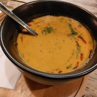 Pumpkin soup at Carob Restaurant in Amman