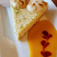 The only vegan key lime pie we found in Key West at The Cafe in Key West