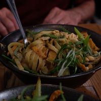 Peanut Sauce Stir Fry with Noodles at The Cafe in Key West