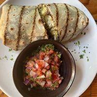 Vegan/gluten-free Tofu scramble breakfast burrito at The Cafe in Key West