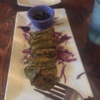 spinach gyoza  at The Cafe in Key West