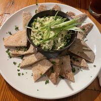Delicious hummus with warm pita  at The Cafe in Key West