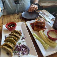 spinach gyoza and tofu wings   at The Cafe in Key West