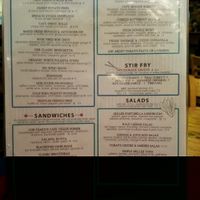 dinner menu at The Cafe in Key West