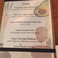 Pudding menu at The Cafe in Key West