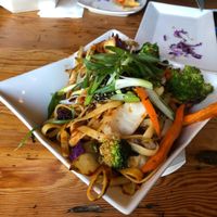 Spicy Szechuan stir fry with tofu  at The Cafe in Key West